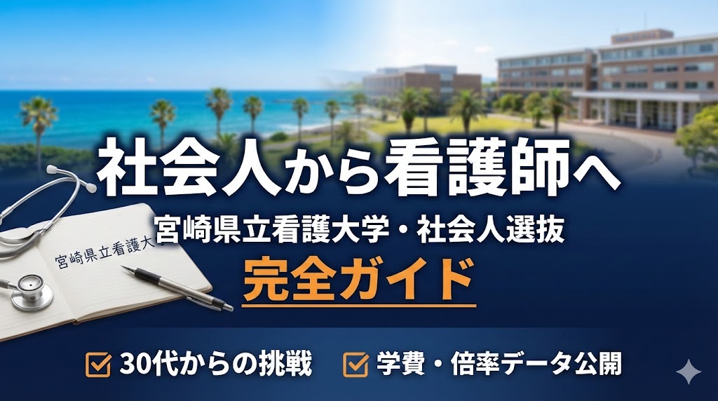 宮崎県立看護大学の社会人選抜完全ガイド：30代からの看護師挑戦を応援するアイキャッチ画像