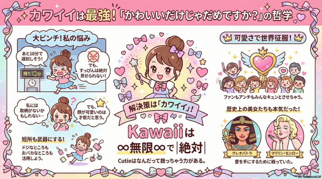 【図解】かわいいだけじゃだめですか？の歌詞分析とアドラー心理学的な意味のまとめイラスト